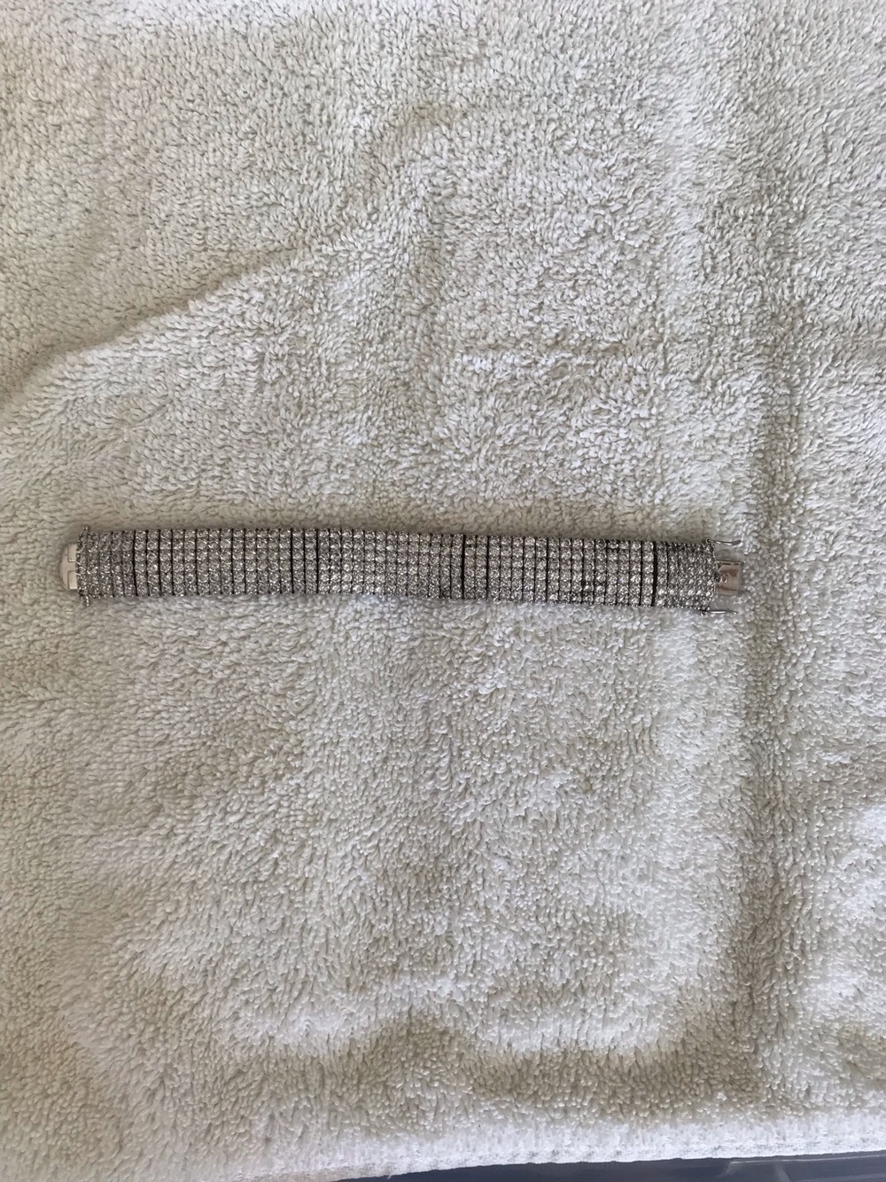 Silver Crystal Bracelet Watch-Style Bracelet
